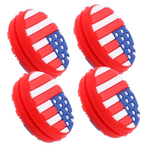 DECHOUS 4-Piece Tennis Racket Vibration Dampeners Us Flag Tennis Racket Accessories Silicone Absorbers for Players