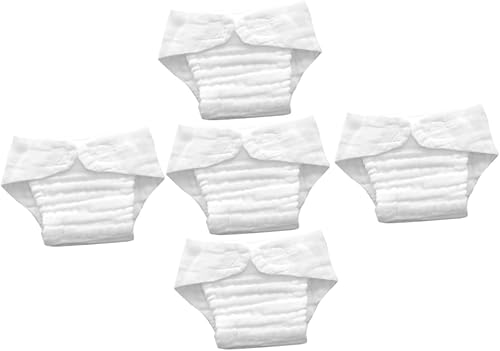 5pcs Washable Cloth Diaper Inserts Soft Absorbent Cotton Liners Months for Daily Use Travel and Sleep White