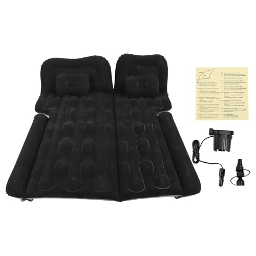 Yusat Colchón Hinchable para Coche, Cama SUV Inflable Respetuosa con la Piel, a Prueba de Fugas, Capacidad de 150kg, para Viajes de Acampada (Negro)
