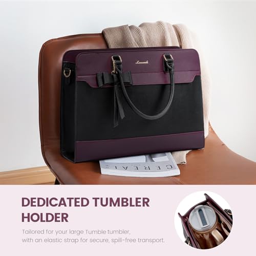 Image of LOVEVOOK Laptop Tote Bag for Women,Leather Work Bag, Waterproof Business Teacher Bag,Large Computer Handbag Purse Briefcase,Office Gifts for Women