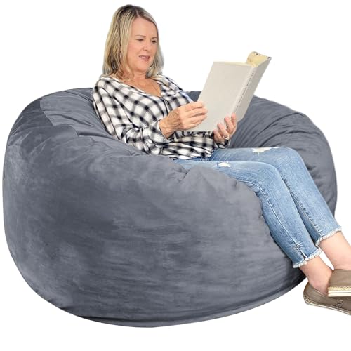 WhatsBedding 3 ft Bean Bag Chair,Large Bean Bag Chairs for Adults with Memory Foam Filling,Lazy Bean...