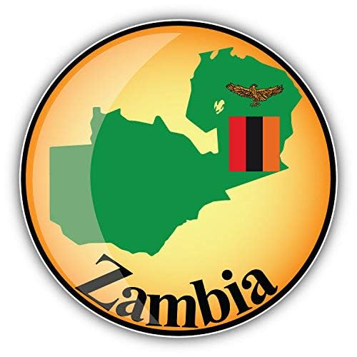 Zambia Map World Flag Travel Label Round Metal 0.75" Lapel Pin Hat Shirt Pin Tie Tack Pinback3