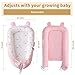Baby Snuggle Nest Lounger for Newborn 0-24 Months, Breathable & Soft Cotton Infant Baby Nests Cover, Portable & Lightweight Infant Lounger for Home and Travel (Pink)
