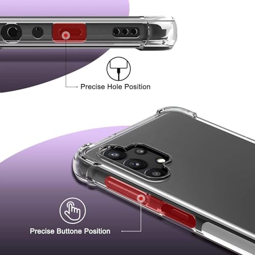 Image of BOXXO Flexible Back Cover for Samsung Galaxy A32 4G | Back Cover Transparent Clear Shockproof Case Four Corner Protection | Slim Protective Mobile Phone Cover for Samsung Galaxy A32 4G