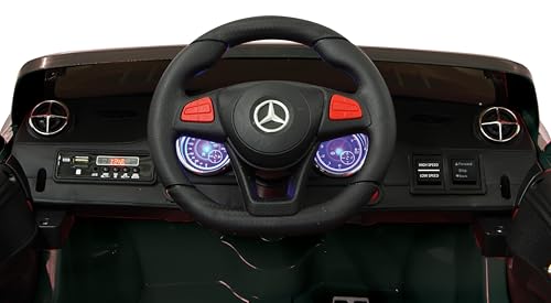 JAMARA 460439 Ride-on Mercedes-Benz SL 400 12V - Kinder Elektroauto, 2 Leistungsstarke Antriebsmotoren und Akku f&uuml;r Lange Fahrzeit, Micro-SD-Slot, AUX-/USB-Anschluss, LED, Ultra-Grip Gummiring
