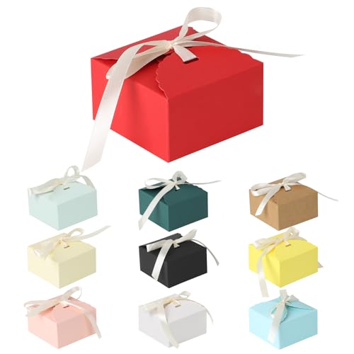 40 Stück Geschenkbox Set mit Band - Geschenkboxen mit Deckel...