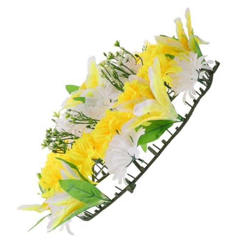 Healifty Couronne Funéraire Artificielle De Sacrifice 30 Cm Fleurs Funéraires Résistantes Couleur Aléatoire Solide pour Funérailles Et Lieux De Sépulture