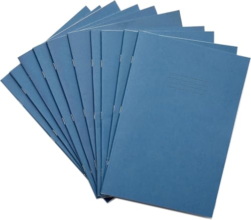 Rhino A4 Exercise Books, 64-Page / 7mm Squared Paper Notebook, 50-Pack, Office & School Stationery Supplies, Light Blue
