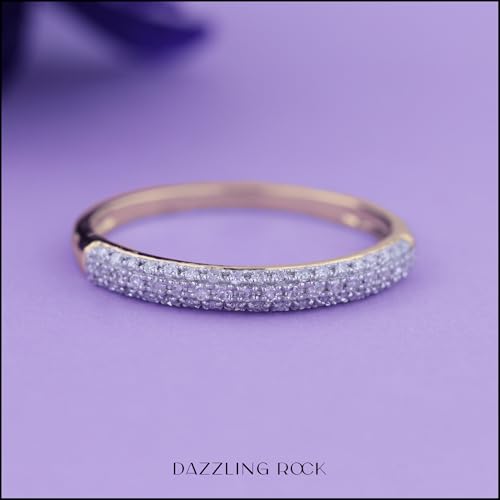 Dazzlingrock Collection 0.25 Cttw Round White Diamond 3 Row Studded Stackable Wedding Band for Women in 14K Solid Gold3