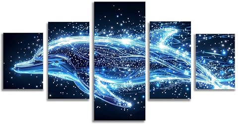 Kit complet de broderie diamant dauphin bleu Mefooge 5D en grand format 200x100cm pour salon