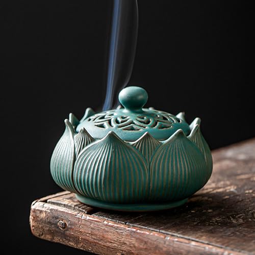 Image of Ekhasa Ceramic Dhoop Dani Loban Burner Holder Stand for Home | Dhup Kapoor Dani for Puja | Sambrani Dhoop Holder | Dhuni Burner Samrani Dhoop Batti Stand for Pooja | Dhup Stand Incense Oud Burner