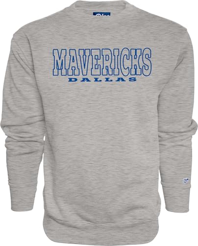Blue 84 Dallas Mavericks NBA Officially Licensed Crewneck Sweatshirt 90's Embroidery, Heather Gray, XX-Large