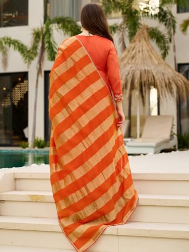 Image of Naixa Women's Vichitra Silk Embroidered Straight Kurta with Pant And Dupatta Sets (NX-823)