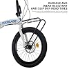 LSBIKE Folding Bike, 20Inch Folding Bikes for Adults with 2 Rack Foldable Bicycle 7 Speed Drivetrain Road Bikes Disc Brake City Bike Lightweight Portable Bike for Ladies Men Teenager (WhiteBlue) #2