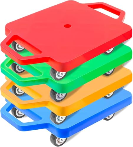 4 Stück Scooter Board Kinder, Rollbrett Balance Board Sport Scooter Board mit Griffen und Umlenkrollen für SensorischeTrainingskoordination Sportunterricht für Zuhause Heimschulbedarf 4 Stück Scooter Board Kinder, Rollbrett Balance Board Sport Scooter Board mit Griffen und Umlenkrollen für SensorischeTrainingskoordination Sportunterricht für Zuhause Heimschulbedarf