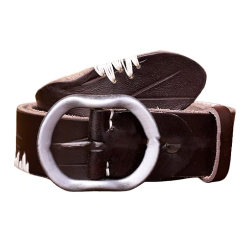 Ceinture en cuir véritable faite main effet vieilli vintage 3.8cm