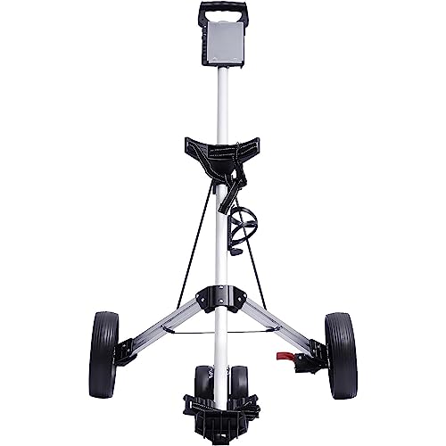 Portable Golf Trolley, 3 Wheel Golf Push Cart, One Second to Open & Close, Foldable Lightweight Golf Push Cart, Golf Push Cart for Golf Courses, Gyms, Schools