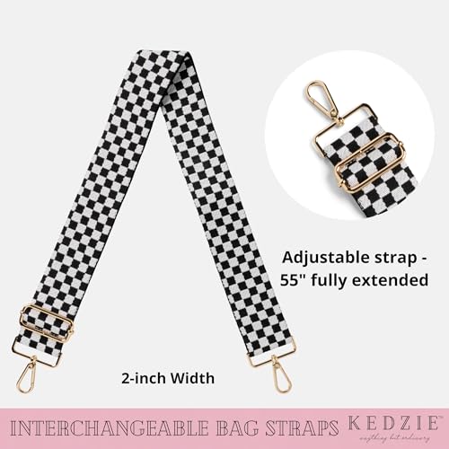 Image of KEDZIE Embroidered Interchangeable Bag Straps Adjustable Length 55 inch Handbag Purse 2-inch Wide Guitar Style Crossbody Strap