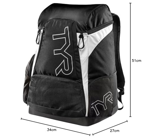 TYR Alliance Backpack - Black/Black, Medium/30 Litre, Black / Black - Image 3