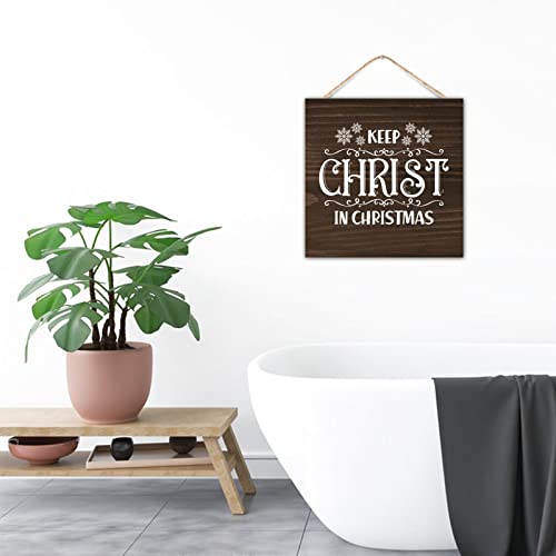 Plaque en bois Keep Christ in Christmas 30x30 cm décorative - 8