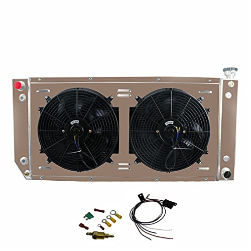 CoolingSky 3 Rows All Aluminum Radiator & Electric Fan & Shroud Kit Compatible for 1988-2000 Chevrolet GMC C/K 1500 2500 3500 Pickup Heavy Duty