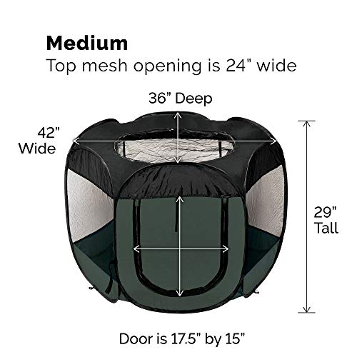 Image of Furhaven Portable Dog Playpen Cat Tent, Pet playground,Kennel foldable indoor outdoor zippered puppy crate - Hunter Green, Medium