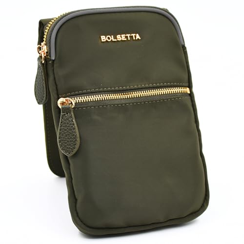 Bolsetta Magnetic Hip Pouch - RFID Blocking Pouch and Key Fob Protector - Zippered Pocket Magnetic Snaplock Attachment - Lightweight Travel Wallet Hip Bag for Concerts and Daily Errands - Green