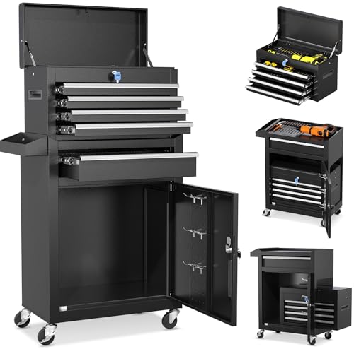 INTERGREAT Rolling Tool Chest with Lock and Wheels