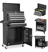 INTERGREAT Rolling Tool Chest with Wheels and 5 Drawers, Detachable Tool Cabinet with Lock for Ga...
