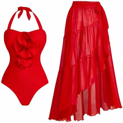 SHEIN-2PCS Swim Oasis Summer Vacation 3D Floral One-Piece Swimsui...