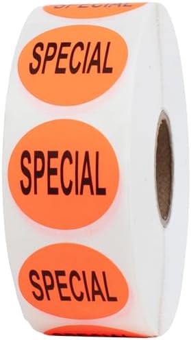 Amazon.com : Perco Neon Red 1-Inch Circle Special Retail Stickers ...