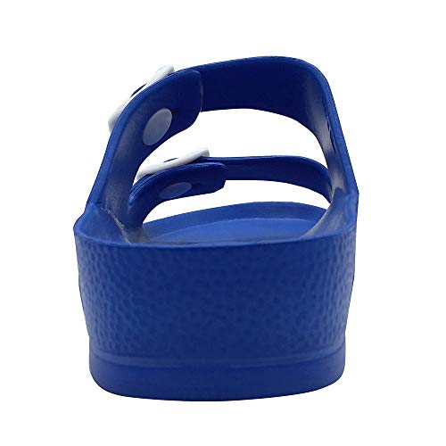 Image of Luffymomo Women's Eva Double Buckle Slides Sandals | Soft Footbed Adjustable Slip on Sandals, Comfortable Summer Beach