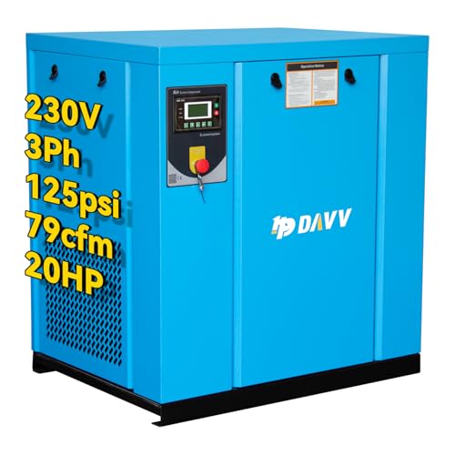 HPDAVV 20HP 3-Phase Rotary Screw Air Compressor 81CFM