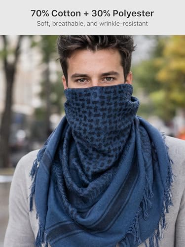 Image of FREE SOLDIER Scarf Military Shemagh Tactical Desert Keffiyeh Head Neck Scarf Arab Wrap with Tassel for Men Women