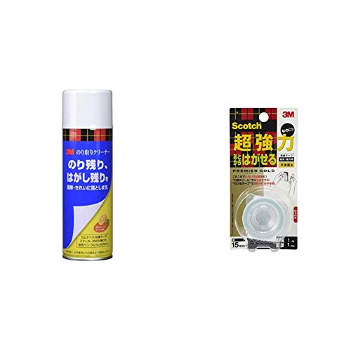 3M のり取りクリーナー 220ml NT-220 & スコッチ 両面テープ あとからはがせる超強力プレミアゴールド 幅15mmx1m KRG-15【セット買い】