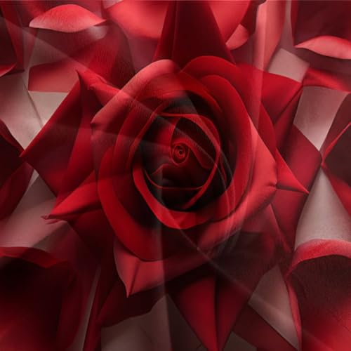 Housse de couette hypoallergénique lit simple fleur rouge - 7