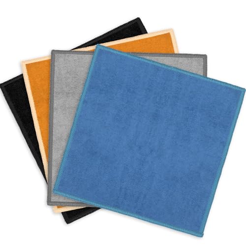 Breling 4 Pcs Bowling Shammy Pad Ball Rag Polishing Cloth,Multicolor,Square