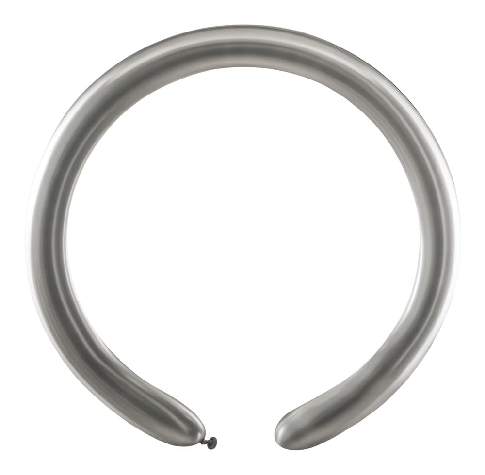Pack of 100 natural latex balloons Premium Quality D4 (Ø 5cm / 2"), metallic silver