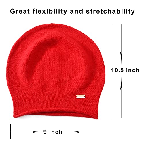 Image of jaxmonoy Cashmere Slouchy Knit Beanie Hat for Women Winter Soft Warm Ladies Wool Knitted Skull Beanies Cap