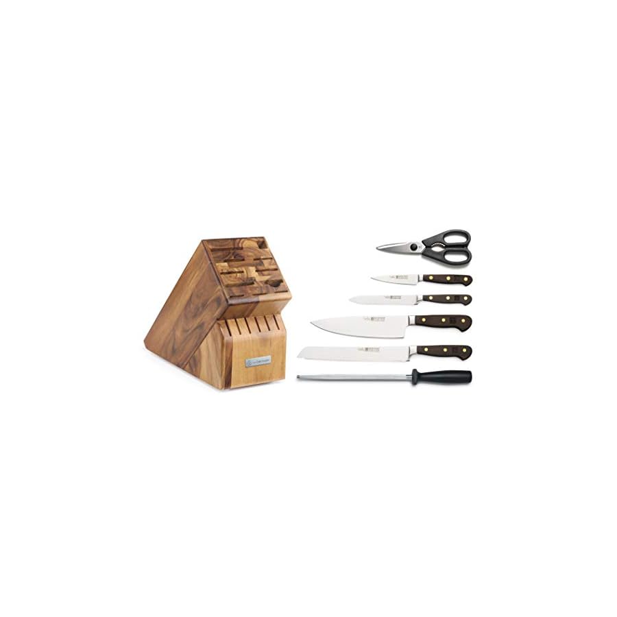 Wusthof-8727-Crafter-Block-Set-7-Piece-Acacia WÜSTHOF Crafter 7 Piece Acacia Block Set