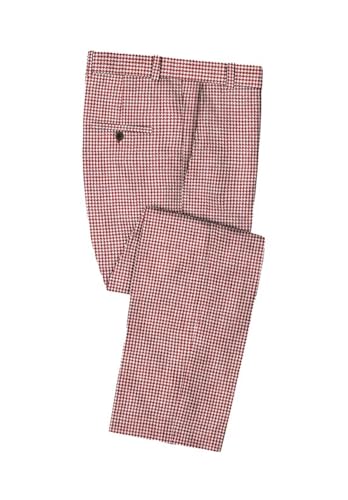Houndstooth Dress Pants for Men's Regular Fit Straight Flat Front Trousers