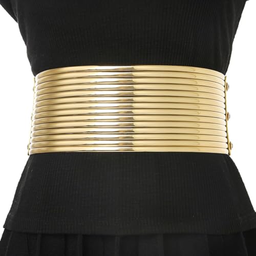 Plus Size Women Bling Wide Belt for Dress Vintage Rhinestones Elastic Sparkle Waistband Ladies Cummerbands