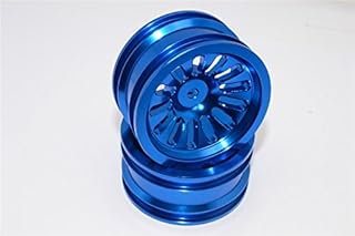 GPM For Vaterra K5 Blazer Ascender Upgrade Parts Aluminum Front/Rear 13 Poles Rims - 1Pr Blue