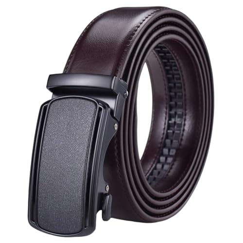 Men's Adjustable Leather Belt With Metal Ratchet, Double-Sided Heavy-Duty Belt Zd02 Coffee 160cm