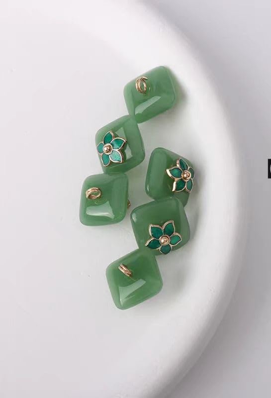 Cappotto quadrato in finta giada di vetro, nuovi bottoni cinesi, i bottoni a doppia curvatura non sono facili da eliminare, multicolore, scegli la confezione da 12MM10.