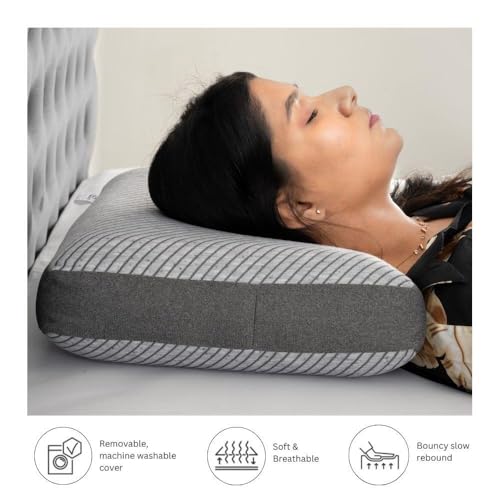 Wakefit Memory Foam Pillow 25x15x5 Inch Light Grey - Image 4