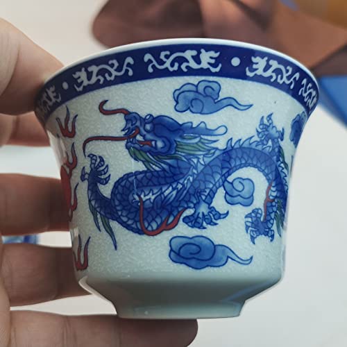 vv8oo Dragon Phoenix Porcelain Gaiwan