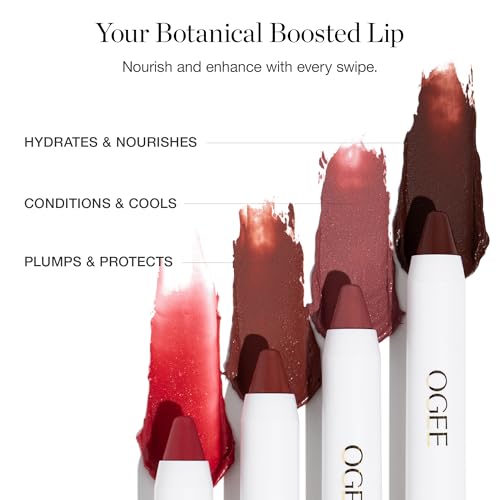 Ogee Tinted Sculpted Lip Oil - Lip Stain Made with 100% Organic Coconut Oil, Jojoba Oil, and Vitamin E - Best as Lip Balm, Lip Color or Lip Treatment - NOLANA