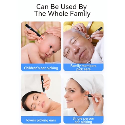 Image of Smart Ear Cleaner with Camera for Ear Wax Removal, HD Visual Ear Pick, Temperature Control, Rechargeable Type-C, Family Use