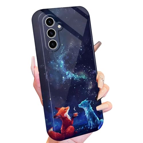 Coque de téléphone pour Samsung Galaxy A35 5G pour filles et femmes, motif renard galaxie, coque de protection intégrale fine et légère en PC rigide,...